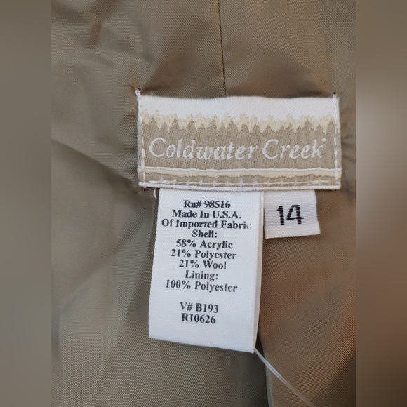 Coldwater Creek NWT Womens 3 button blazer size 14 Green Floral print business - Picture 3 of 5